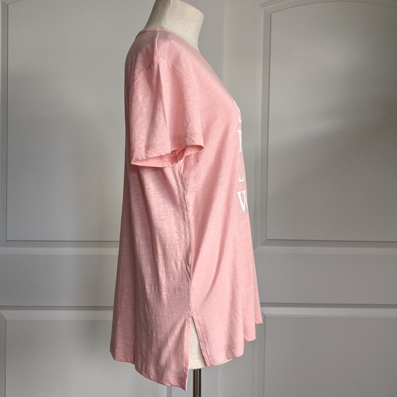 PJ Salvage Tee Sleep Dogs Love Wine Print Lounge Short Sleeve Blush Pink L NWT - Picture 4 of 10